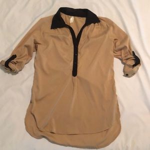 Satin collared shirt